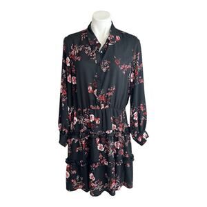 Maison Jules Shirt Dress Womens Sz XL Ruffled Floral Tiered Cottage Romantic